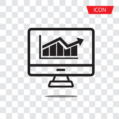 Graph bar graph vector icon,growing graph vector icon