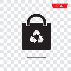recycle bag icon vector isolated on white background