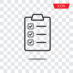 checklist icon vector isolated on white background.