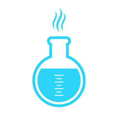 Round lab beaker vector icon