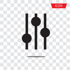 Filter control icon vector isolated on white background.