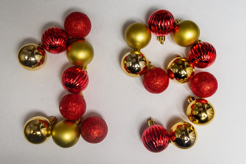 the numbers of Christmas balls