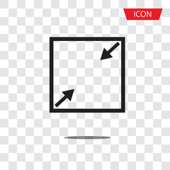 exit full screen icon vector isolated on white background.