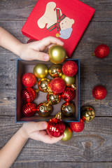 gift box in children's hands