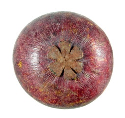 Purple mangosteen fruit isolated on white background