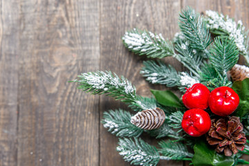 red berries with pine branches