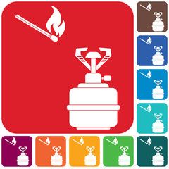Camping stove icon vector