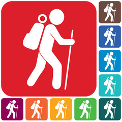 Hiking icon illustration