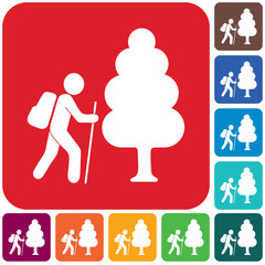 Hiking icon illustration