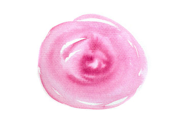 Pink pastel watercolor background isolated on white