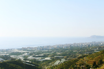 Seaside landscape and houses