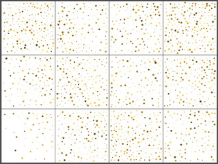 Gold star confetti celebrations. Simple festive modern design. Holiday vector. Set 12 in 1