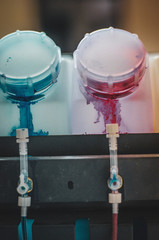 digital printing press cartridges background/colorful ink cover and print , cyan, magenta, yellow,...