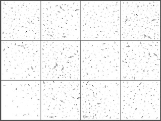 Music notes. Mensural musical notation. Black notes symbols. Note value. Music staff. Set 12 in 1