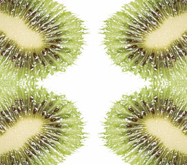 Creative composition with kiwi on white background 