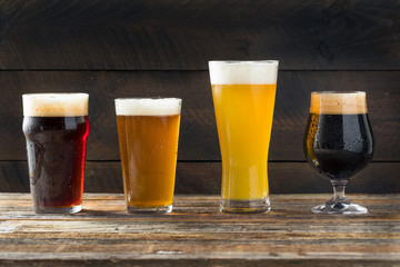 Refreshing Cold Craft Beer Assortment