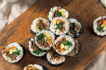 Homemade Korean Kimbap Rice Rolls