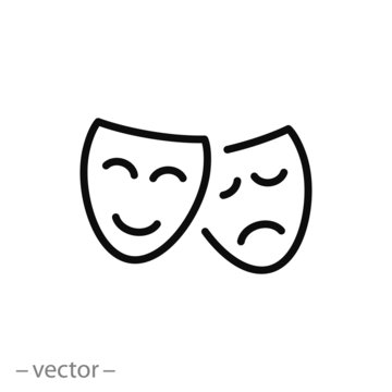 theater masks vector icon