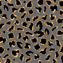 Leopard texture of abstract spots. Seamless texture, vector illustration