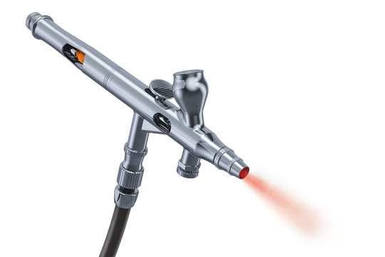 Working Airbrush Gun, 3D rendering