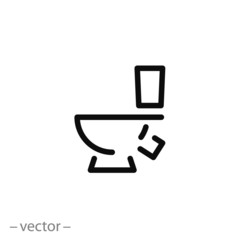 Toilet bowl icon vector