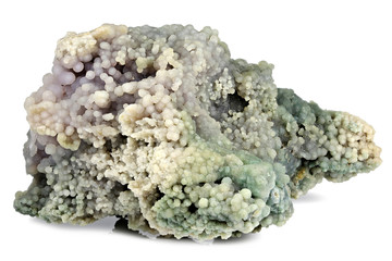 chalcedony (botryoidal grape agate) from Mamuju, Indonesia isolated on white background