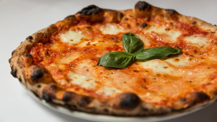 Neapolitan pizza made with fresh and organic ingredients
