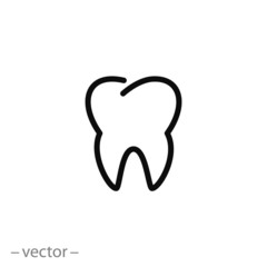 tooth, icon, line sign, vector illustration
