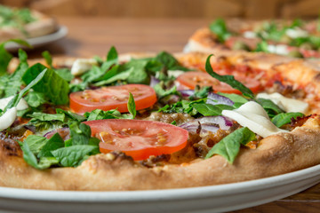 Neapolitan pizza made with fresh and organic ingredients