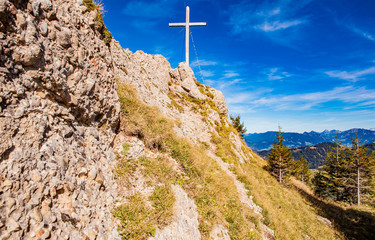 View to Grauer Stein Peak in Allgauer Alps in Germany