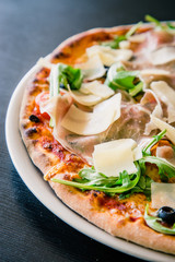 Neapolitan pizza made with fresh and organic ingredients