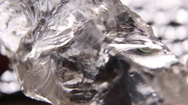 Close up of a rough gemstone quartz mineral 