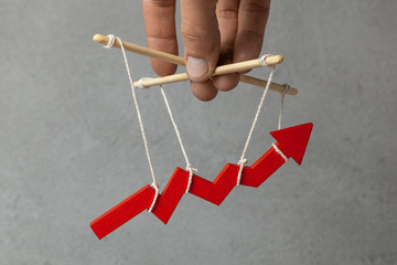 Manage your growth schedule. Puppeteer controls the up arrow, manipulation.