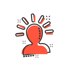 Mind people icon in comic style. Human frustration vector cartoon illustration pictogram. Mind thinking business concept splash effect.