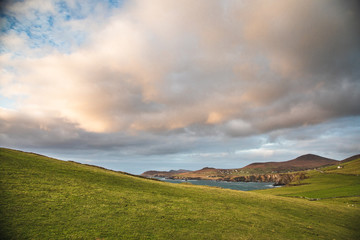 Sunset over the sea at Slea Head, Co. Kerry, Ireland 