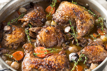 Homemade French Coq Au Vin Chicken