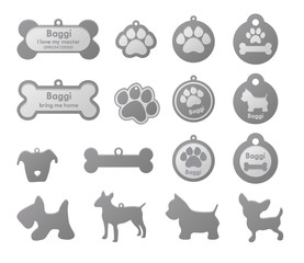 vector set key chain for pet dog 