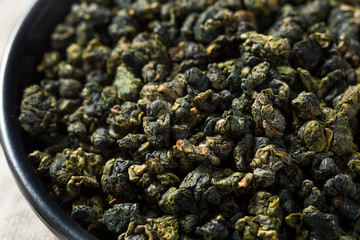 Fototapeta na wymiar Dried Organic Oolong Pearl Tea