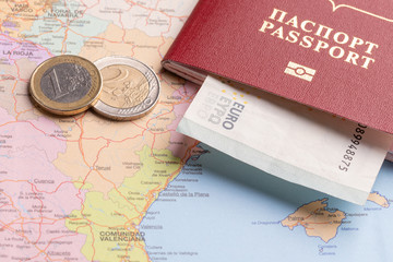 Travel and Holiday Packages - Russian international passport, euro, maps