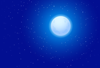 Realistic full moon vector. Detailed vector illustration. Elements of this image furnished by NASA