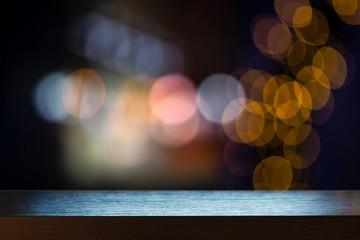 Table top with abstract background
