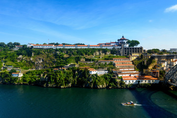 Dom Luis I bridge over Douro river and monastery of Serra do Pilar
