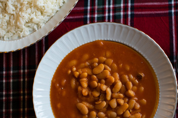 Kuru Fasulye Pilav, Baked White Beans, Traditional Turkish Food
