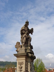 Fototapeta na wymiar statue of saint lyudmila charles bridge czech republic prague