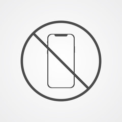No phone vector icon sign symbol