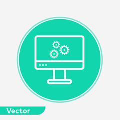 Monitor settings vector icon sign symbol