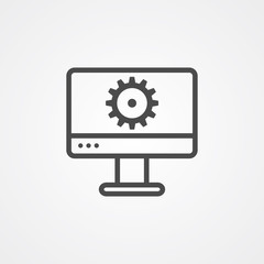 Monitor settings vector icon sign symbol