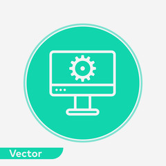 Monitor settings vector icon sign symbol