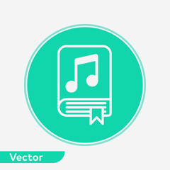 Music book vector icon sign symbol