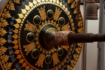 Thai gong used to create a sound and thus bring people together for some activities in Bangkok Thailand